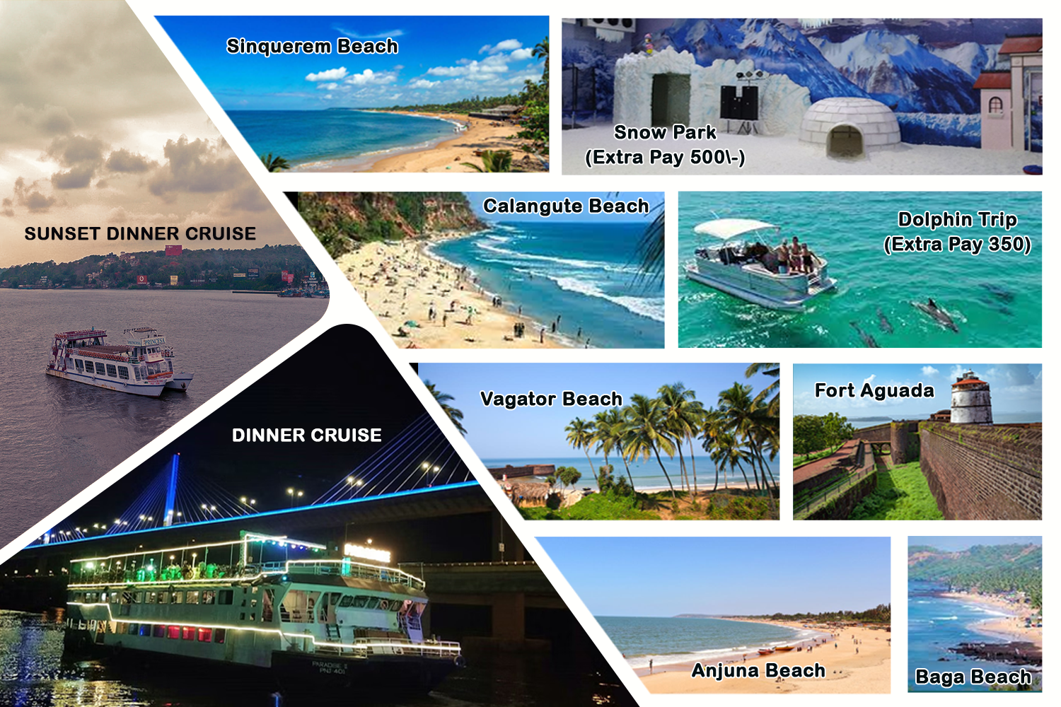 Goa Sightseeing With Sunset Cruise And Dinner Cruise Party